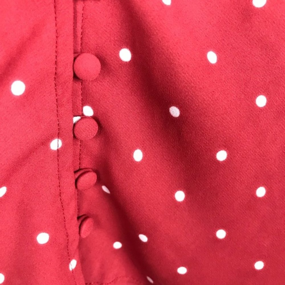 MADEWELL DAYLIGHT TIE SLEEVE TOP IN POLKA DOTS NWT - Picture 8 of 11